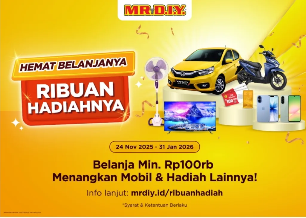 Rayakan 1.200 Toko, MR.D.I.Y. Hadirkan Harga Hemat dan Kesempatan Menang Hadiah Nasional